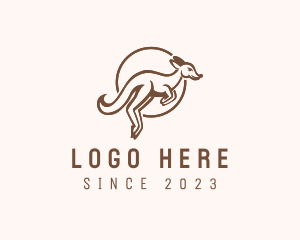 Wildlife Center - Jumping Australian Kangaroo logo design
