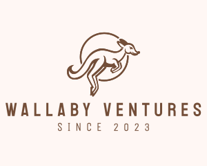 Wallaby - Jumping Australian Kangaroo logo design