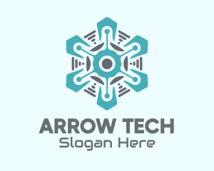 Cyber Tech Snowflake  logo design