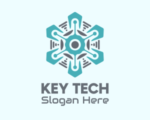 Cyber Tech Snowflake  logo design