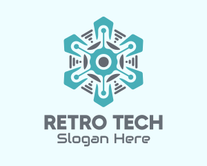 Cyber Tech Snowflake  logo design