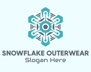 Cyber Tech Snowflake  logo design