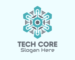 Cyber Tech Snowflake  logo design