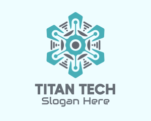 Cyber Tech Snowflake  logo design