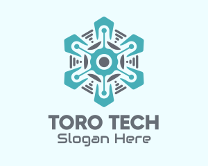 Cyber Tech Snowflake  logo design