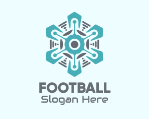 Winter - Tech Snowflake Weather logo design