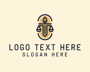 Legal - Legal Scale Torch logo design