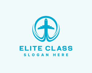 Flying Travel Airplane logo design