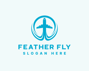 Flying Travel Airplane logo design