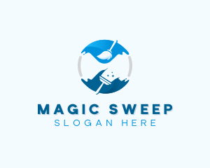 Janitorial Housekeeper Cleaning logo design