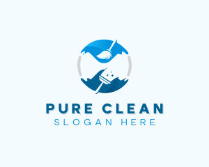 Janitorial Housekeeper Cleaning logo design