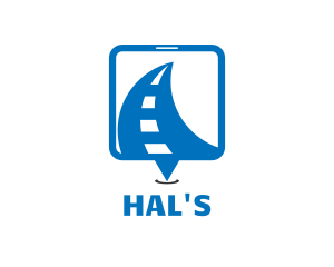 Machine - Road Navigation Application logo design