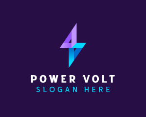 Lightning Volt Technology logo design