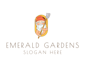 Garden Gnome Rake logo design