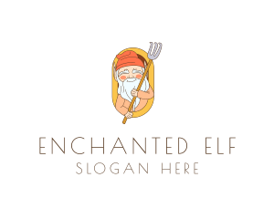 Elf - Garden Gnome Rake logo design