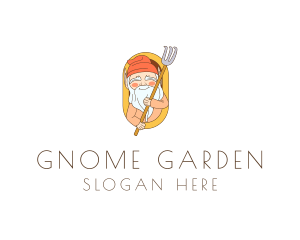 Gnome - Garden Gnome Rake logo design