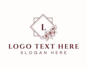 Cafe - Floral Wedding Decorative logo design