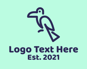 Hornbill - Minimalist Toucan Bird logo design
