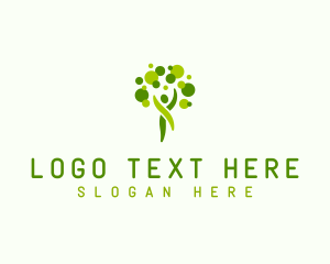 Vegetarian - Abstract Human Tree logo design