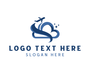 Airline - Travel Cloud Airplane logo design