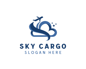 Travel Cloud Airplane logo design