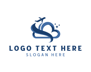 Travel Cloud Airplane Logo