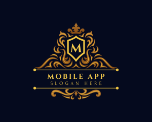 Elegant Crown Shield Monarchy Logo