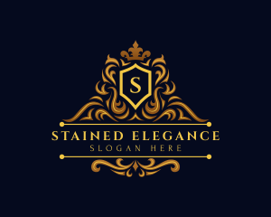 Elegant Crown Shield Monarchy logo design