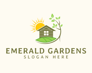 Home Landscaping Sun logo design