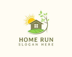 Home Landscaping Sun logo design