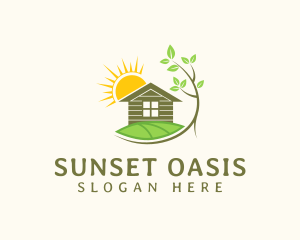 Home Landscaping Sun logo design