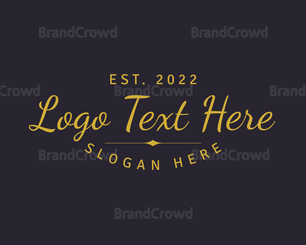 Classy Yellow Cursive Brand Logo