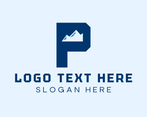 Himalayan - Mountain Peak Letter P logo design