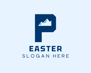 Tourism - Mountain Peak Letter P logo design