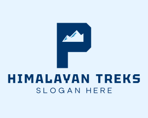 Himalayan - Mountain Peak Letter P logo design