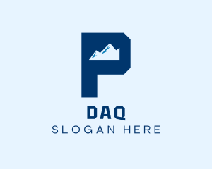 Alpine - Mountain Peak Letter P logo design