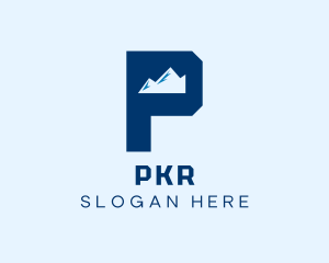 Mountain Peak Letter P logo design