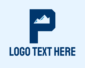 Skiing - Mountain Peak Letter P logo design