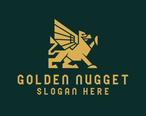 Golden Mythical Griffin logo design