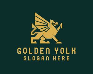 Golden Mythical Griffin logo design