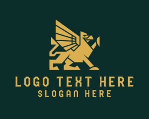 Gold - Golden Mythical Griffin logo design