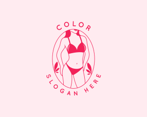 Sexy - Pink Sexy Lingerie Lady logo design