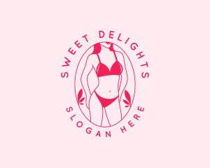 Pink Sexy Lingerie Lady logo design