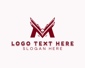 Letter M - Military Eagle Letter M logo design