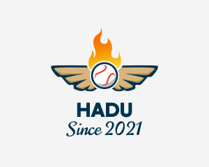 Ball - Winged Baseball Fire logo design