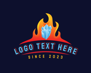 Heating - Fire Ice Heating Cooling logo design