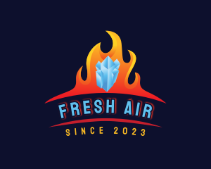  Fire Ice Heating Cooling logo design