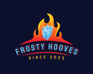  Fire Ice Heating Cooling logo design