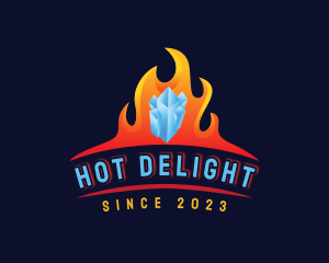  Fire Ice Heating Cooling logo design