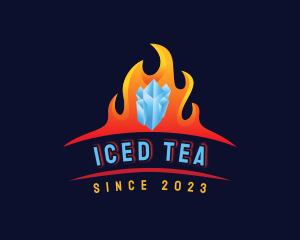  Fire Ice Heating Cooling logo design